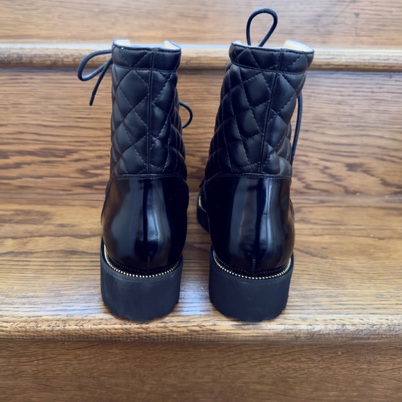 NEW Ron White Tiffany Combat Boot bBlack Weatherproof shine Calf and Nappa - Picture 3 of 10